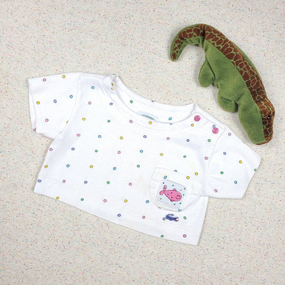 Vintage Lacoste Polka Dot Fish Crop Tee 18 months